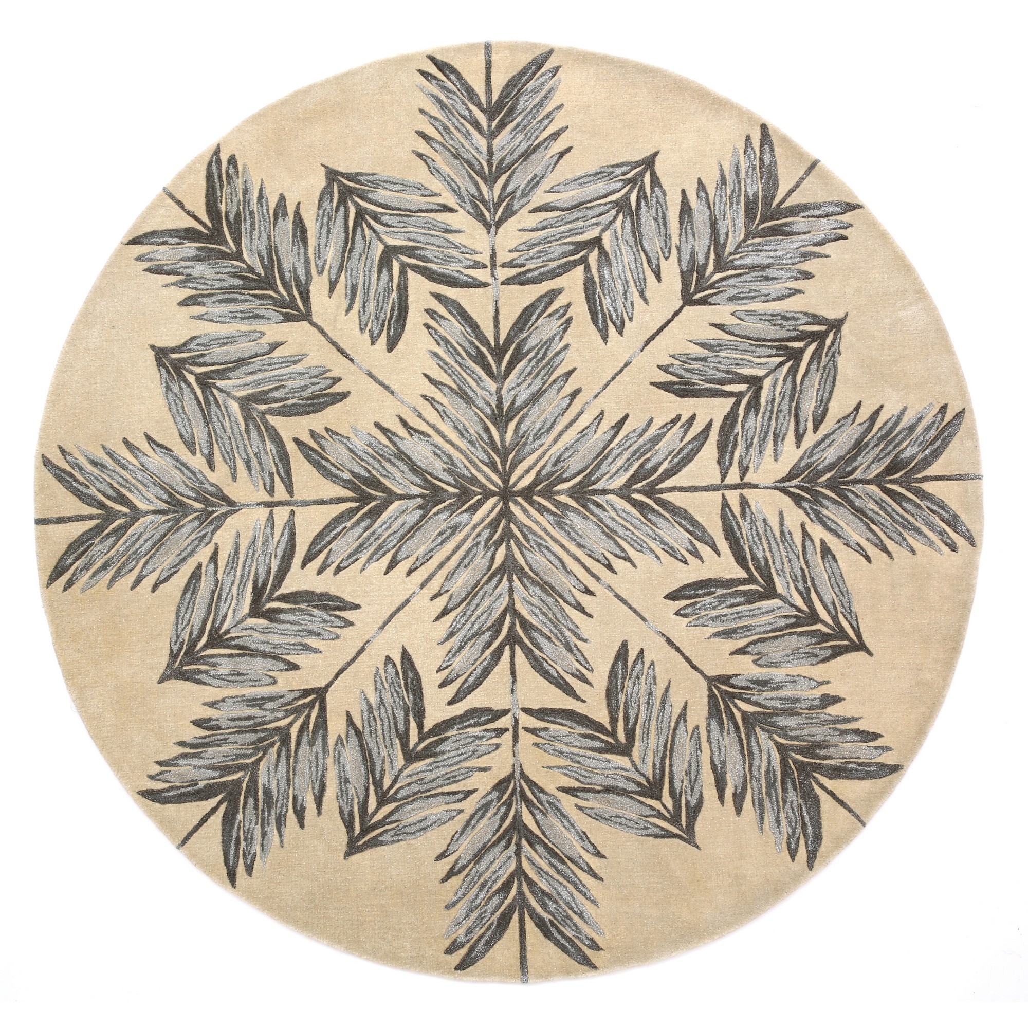 Cross My Palms Circle Rugs By Designer Matthew Williamson In Natural